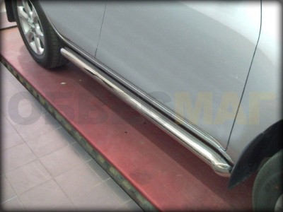 Пороги труба 76 мм с загибом Технотек для Toyota RAV-4 2010-2013