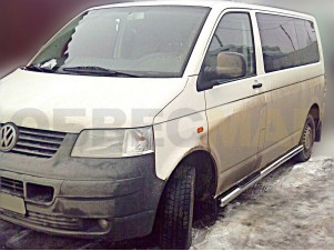Пороги труба с накладками 76 мм для Volkswagen T5 № WLT5 3.1