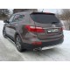 Защита заднего бампера овальная 75-42 мм ТСС для Hyundai Santa Fe Grand 2014-2016