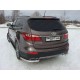 Защита заднего бампера уголки 60 мм ТСС для Hyundai Santa Fe Grand 2014-2016