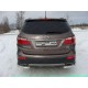 Защита заднего бампера уголки 60 мм ТСС для Hyundai Santa Fe Grand 2014-2016