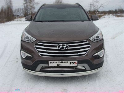 Рамка номерного знака Hyundai Santa Fe Grand (комплект) ТСС для 2014-2016