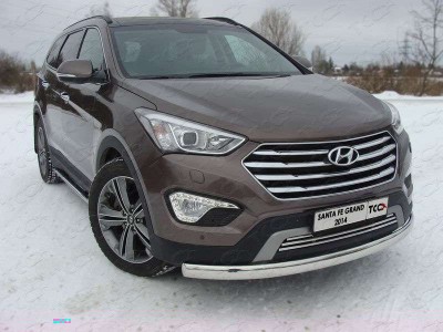 Накладка решётки радиатора 16 мм ТСС для Hyundai Santa Fe Grand 2014-2016