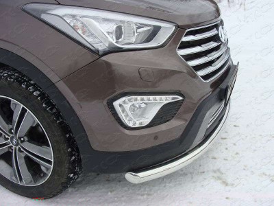 Защита переднего бампера 60 мм ТСС для Hyundai Santa Fe Grand 2014-2016