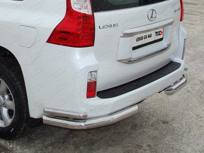 Защита задняя двойные уголки 76-42 мм ТСС для Lexus GX460 2010-2013