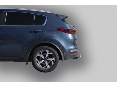 Фаркоп для Kia Sportage 4 рестайл 2018-2022, Hyundai Tucson рестайл, кроме авто с двигателем 2,4 л 2018-2021 съемное крепление шара под американский квадрат