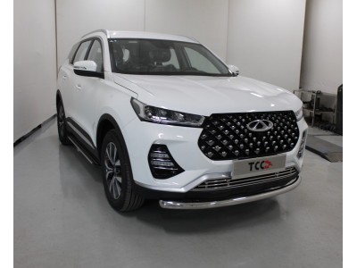 Защита переднего бампера 60 мм ТСС для Chery Tiggo 7 Pro 2020-2023
