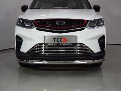 Защита переднего бампера с ДХО 60 мм ТСС для Geely Coolray 2019-2021