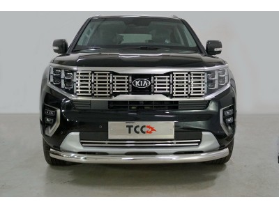 Защита переднего бампера 76 мм ТСС для Kia Mohave 2020-2021