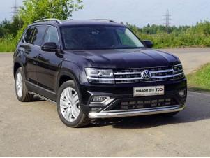 Защита передняя овальная 75х42 мм для Volkswagen Teramont № VWTER18-25