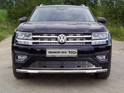Защита переднего бампера с ДХО 60 мм ТСС для Volkswagen Teramont 2018-2021