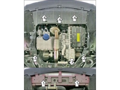 Усиленная защита картера двигателя, КПП (2 мм, сталь) для DFSK ix5 2023-н.в., Fengon ix5 2023-н.в.