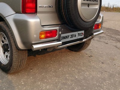 Защита заднего бампера 60/42 мм ТСС для Suzuki Jimny 2012-2018
