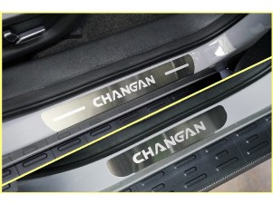 Накладки на пороги (лист шлифованный надпись Changan) 4шт для Changan UNI-K 2020 – н.в. CHANUNIK23-01