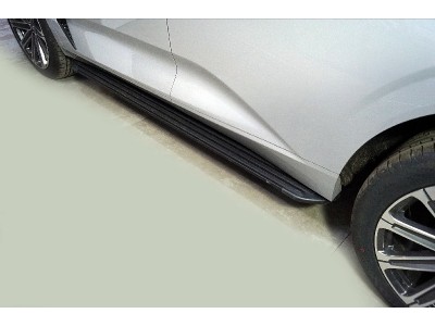 Пороги алюминиевые Slim Line Black 1920 мм ТСС для Changan UNI-K 2020 – н.в.