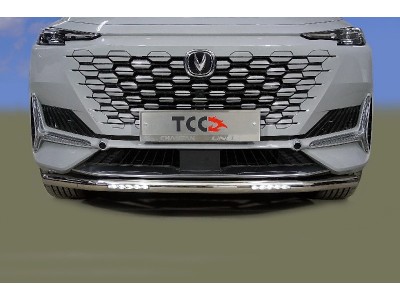 Защита передняя нижняя (с ДХО) 60,3 мм ТСС для Changan UNI-K 2020 – н.в.