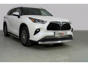 Защита передняя овальная 75х42 мм для Toyota Highlander № TOYHIGHL20-25