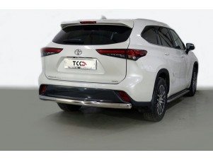 Защита заднего бампера овальная 75х42 мм для Toyota Highlander № TOYHIGHL20-28