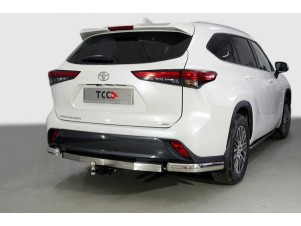 Защита заднего бампера овальные уголки 75х42 мм для Toyota Highlander № TOYHIGHL20-31