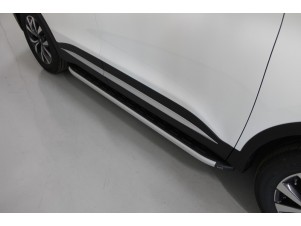 Пороги алюминиевые с пластиковой накладкой для Chery Tiggo 7 Pro № CHERTIG7P20-31AL