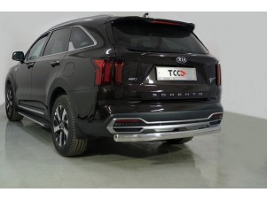 Защита заднего бампера овальная длинная 75х42 мм для Kia Sorento № KIASOR20-24