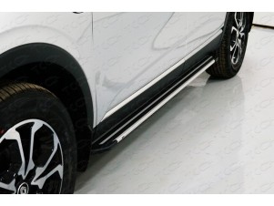 Пороги алюминиевые Slim Line Silver для Renault Arkana № RENARK19-21S