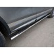 Пороги труба овальная с накладками 75х42 мм ТСС для Volkswagen Touareg R-Line 2014-2017