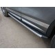 Пороги алюминиевые ТСС с накладкой для Volkswagen Touareg R-Line 2014-2017