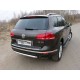 Пороги алюминиевые ТСС с накладкой чёрные для Volkswagen Touareg R-Line 2014-2017