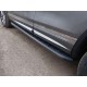 Пороги алюминиевые ТСС с накладкой чёрные для Volkswagen Touareg R-Line 2014-2017