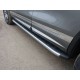 Пороги алюминиевые ТСС с накладкой серебристые для Volkswagen Touareg R-Line 2014-2017