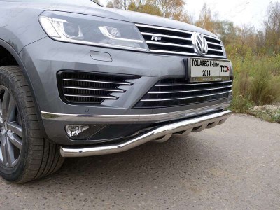 Защита передняя кенгурин 60-42 мм ТСС для Volkswagen Touareg R-Line 2014-2017