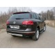 Пороги алюминиевые ТСС с накладкой чёрные для Volkswagen Touareg R-Line 2014-2017
