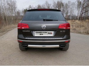 Защита заднего бампера овальная 75х42 мм для Volkswagen Touareg R-Line № VWTOUARRL14-22