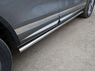 Пороги труба 60 мм ТСС для Volkswagen Touareg R-Line 2014-2017
