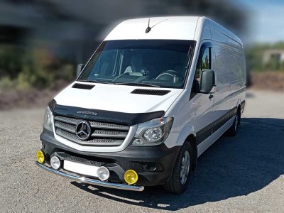 Защита переднего бампера одинарная с подгибами d-60 Технотек для Mercedes Sprinter 2006-2018