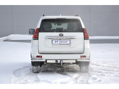 Фаркоп с нержавеющей накладкой для Toyota Land Cruiser Prado J120 2003-2009, J150 2009-2023, Lexus GX 470 2003-2009, GX 460 2009-2023 съемное крепление шара под американский квадрат