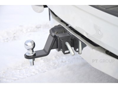 Фаркоп с нержавеющей накладкой для Toyota Land Cruiser Prado J120 2003-2009, J150 2009-2023, Lexus GX 470 2003-2009, GX 460 2009-2023 съемное крепление шара под американский квадрат