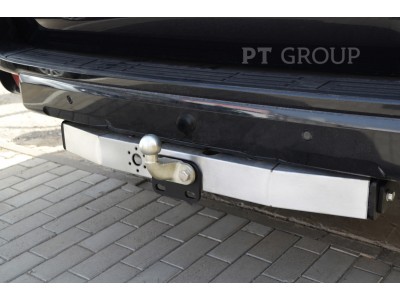 Фаркоп с нержавеющей накладкой для Toyota Land Cruiser Prado J120 2003-2009, J150 2009-2023, Lexus GX 470 2003-2009, GX 460 2009-2023 фланцевое крепление шара