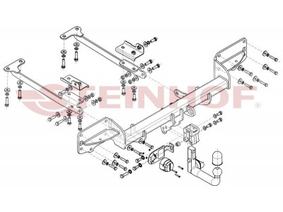 Фаркоп для Land Rover Range Rover IV L405 2013-2022 вертикальное быстросъемное крепление шара на ключе
