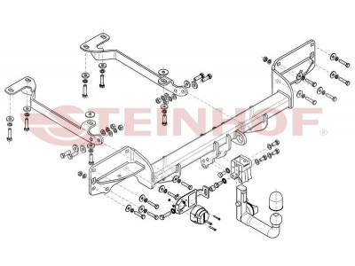 Фаркоп для Land Rover Range Rover Sport L494 2013-2022 вертикальное быстросъемное крепление шара на ключе