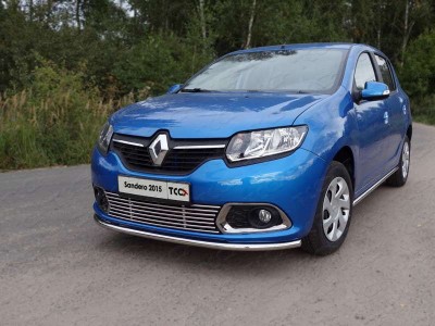 Накладка решётки радиатора нижняя 12 мм ТСС для Renault Sandero 2015-2021