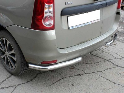 Защита заднего бампера "уголки" d-53 Технотек для Lada Largus 2012 – н.в.