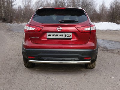 Защита заднего бампера центральная 60 мм ТСС для Nissan Qashqai 2015-2019