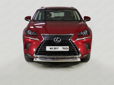Защита переднего бампера овальная 75х42 мм ТСС для Lexus NX 2017-2021