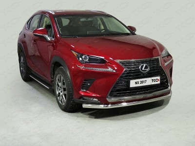 Защита переднего бампера 60 мм ТСС для Lexus NX 2017-2021