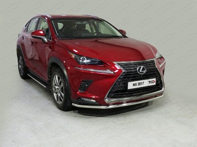 Защита переднего бампера 42 мм ТСС для Lexus NX 2017-2021