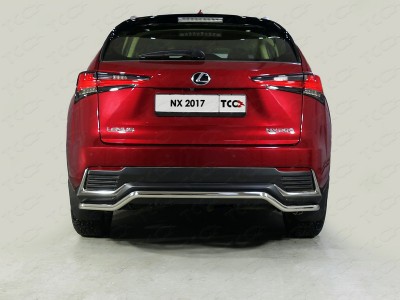 Защита заднего бампера 42 мм ТСС для Lexus NX 2017-2021