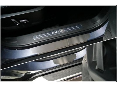 Накладки на пороги (лист шлифованный) 4шт ТСС для Haval Dargo 2.0 2022 – н.в.