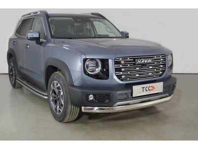 Защита передняя нижняя длинная (овальная) 75х42 мм ТСС для Haval Dargo 2.0 2022 – н.в.